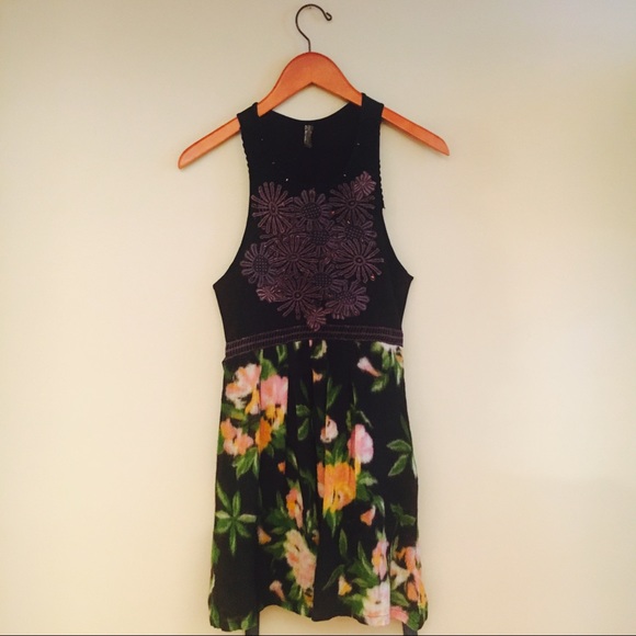 Free People Embroidered Mixed Fabric Boho Dress - Picture 7 of 8